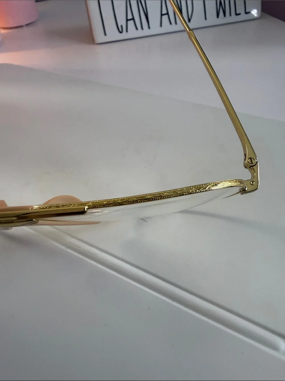 Gucci Gold Aviator Women's Sunglasses with Nude Accents